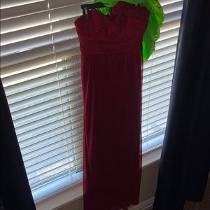 red one sleeved dress